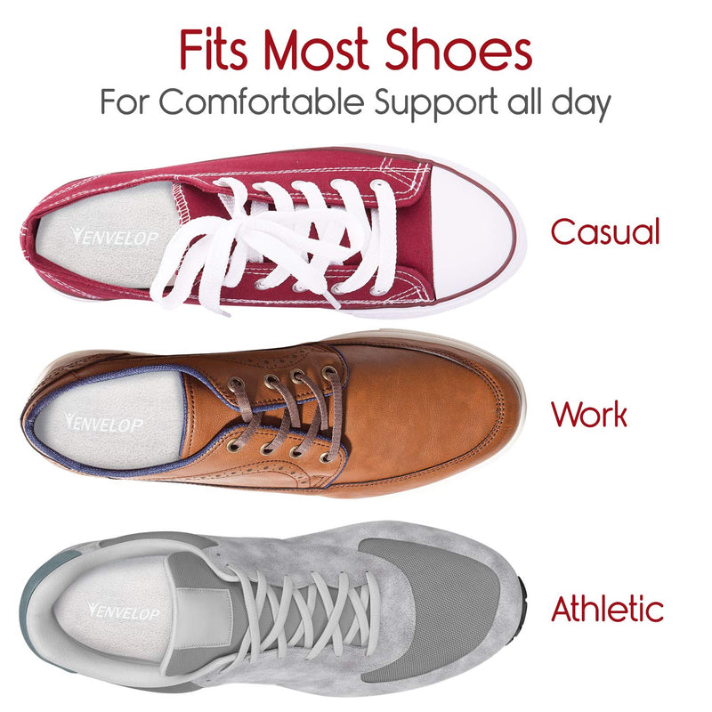 [Australia] - Envelop Gel Insoles - Shoe Inserts for Walking, Running, Hiking - Full Length Orthotics for Men, Women - Cushion Soles for Heels, Arch Support, Plantar Fasciitis, Massaging Flat Feet - Fits Work Boots Small (Pack of 2) 