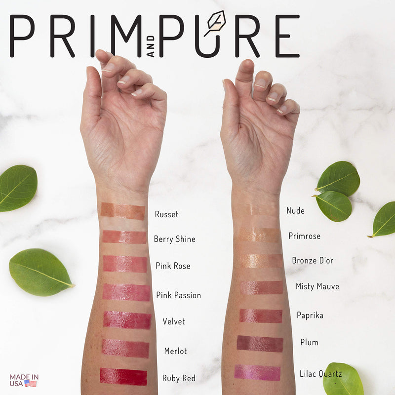 [Australia] - Prim and Pure Natural Lip Gloss for Women | Made with Organic Ingredients | Cruelty Free | Highly Pigmented, Hydrating, and Moisturizing Formula | Made in USA (Misty Mauve) Misty Mauve 