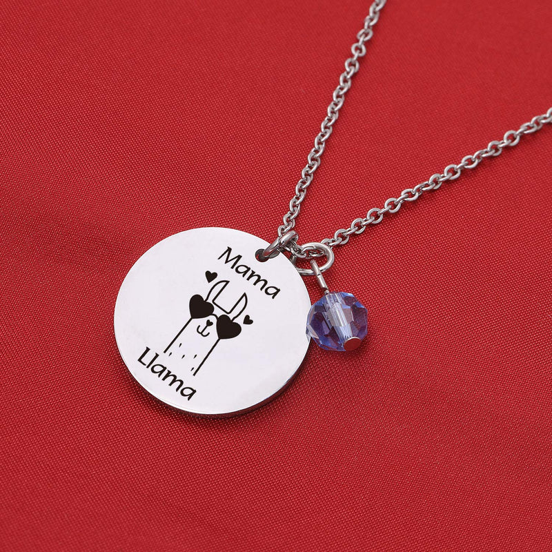 [Australia] - De&ai Mama Llama Charm Necklace Animal Mama Llama Jewelry for Moms Grands Women Christmas Birthday Gift Mama Llama Necklace 