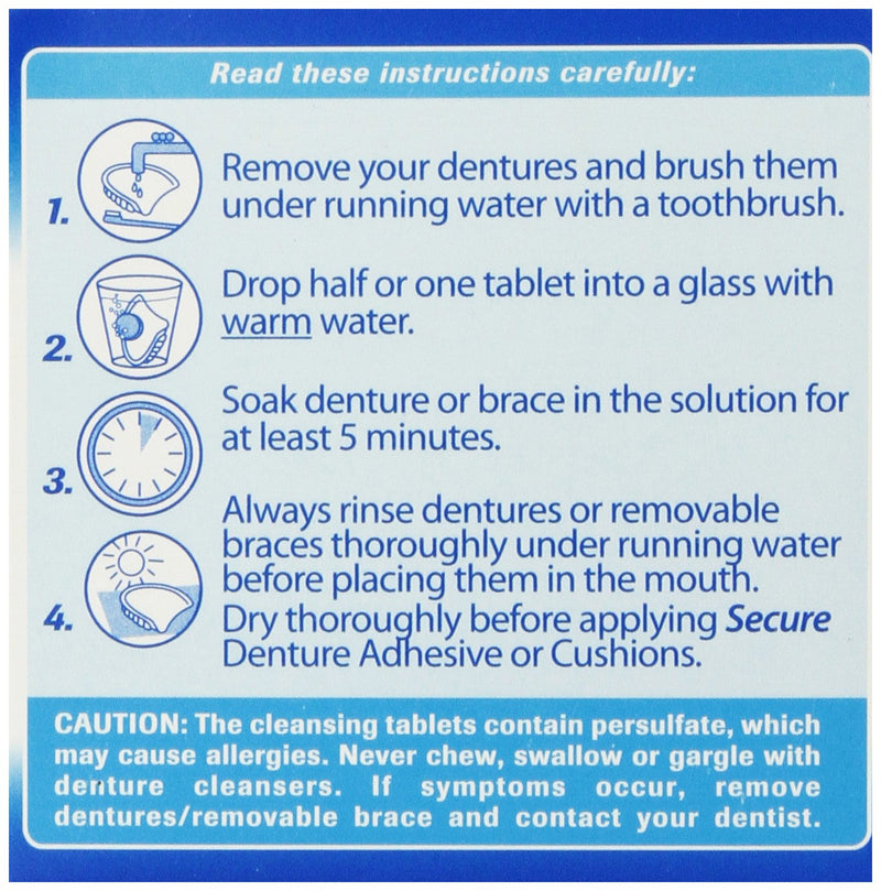 [Australia] - Denture Cleanser 32 Tab By Secure Denture Adhesive (1 Each) 