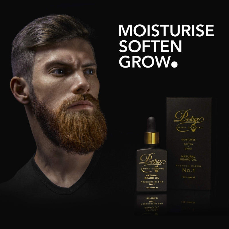 [Australia] - Beard Oil for Men by Prestige Mens Grooming ‚Äî for Healthy Beard Growth ‚Äî 100%¬†Premium Natural Blend ‚Äî Beard conditioner Oil ‚Äî Patchouli oil & Ylang Ylang oil (musky-earthy, floral Scent) 30ml 