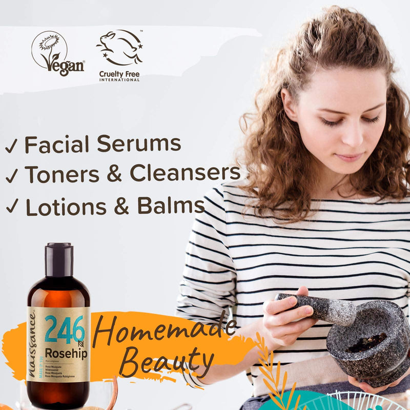 [Australia] - Naissance Rosehip Seed Oil (Rosa Rubiginosa) (no. 246) 250ml - Pure, Natural, Hydrating, Nourishing & Moisturising for All Skin Types 