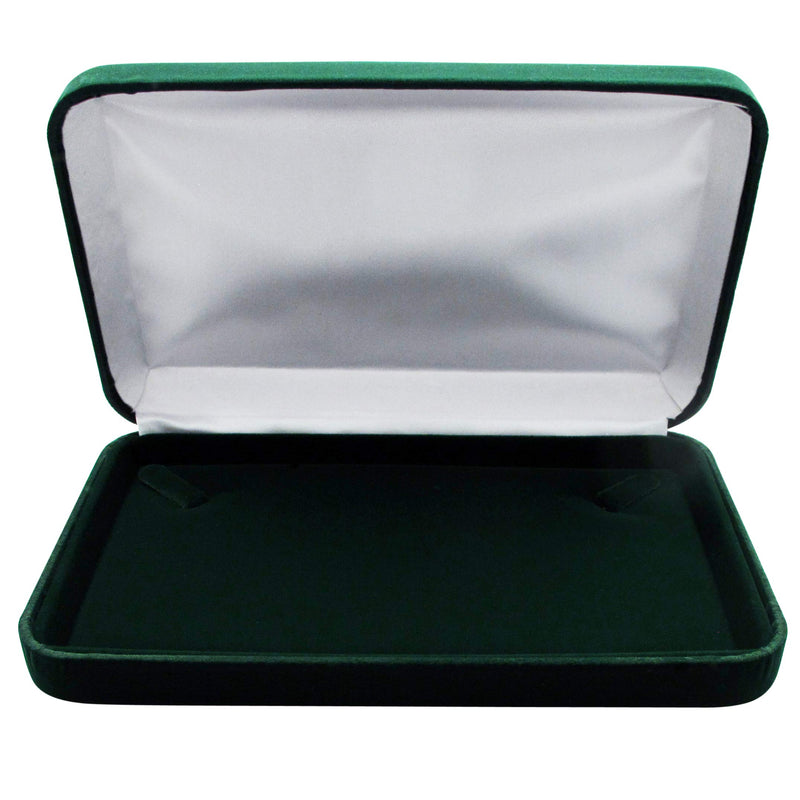 [Australia] - Isaac Kieran Forest Green Velvet Necklace Gift Box Travel Storage Display Case 7x4.3 7" x 4.3" 