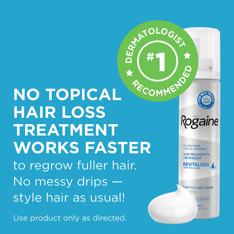 [Australia] - Men's Rogaine 5% Minoxidil Foam for Hair Loss and Hair Regrowth, Topical Treatment for Thinning Hair, 1-Month Supply Mens Rogaine Foam 1 month 