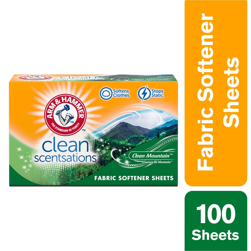 [Australia] - Arm & Hammer Fabric Softener Sheets, 100 sheets, Clean Mountain 
