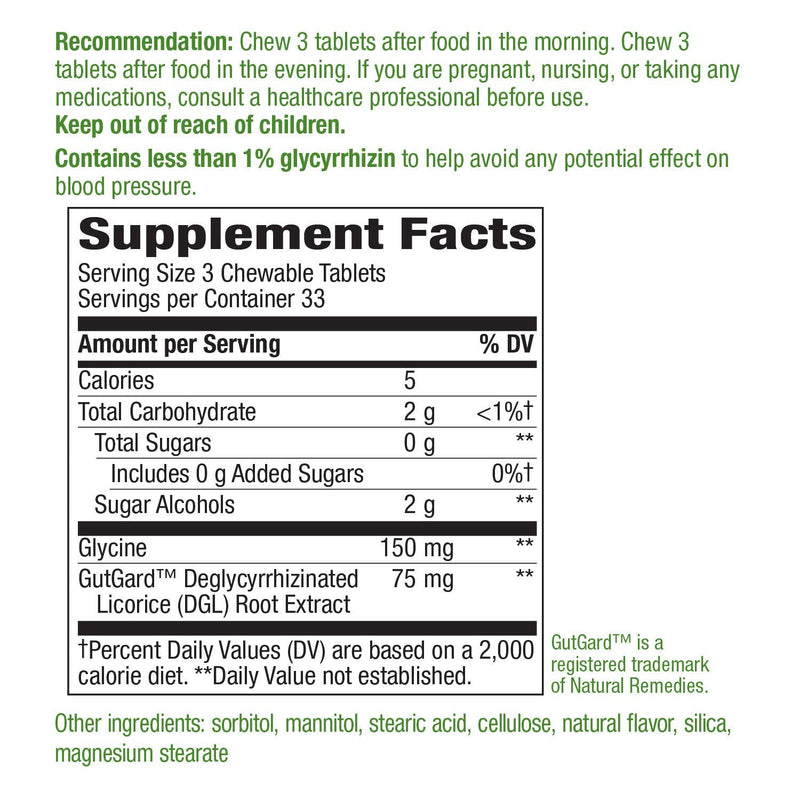 [Australia] - DGL No Fructose Formula 100 Chewable Tablets (Pack of 2) 