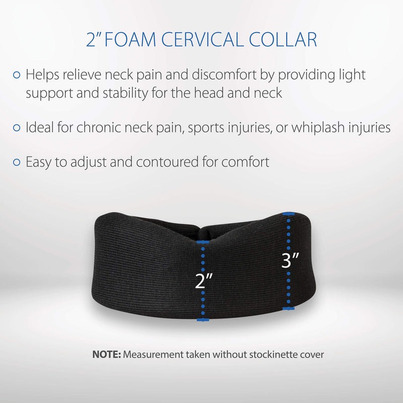 [Australia] - Core Products Foam Cervical Collar, Black - 2" 2 inch 