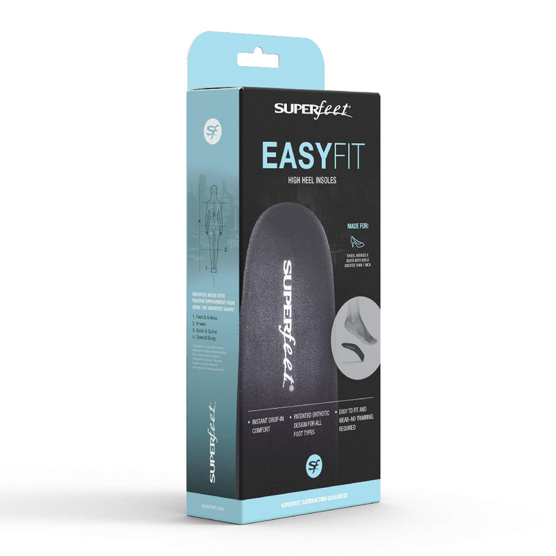 [Australia] - Superfeet EASYFIT HIGH Heel Orthotic Shoe Inserts for High Heel Shoes Insole, Dusk Black 6.5-8 Women 