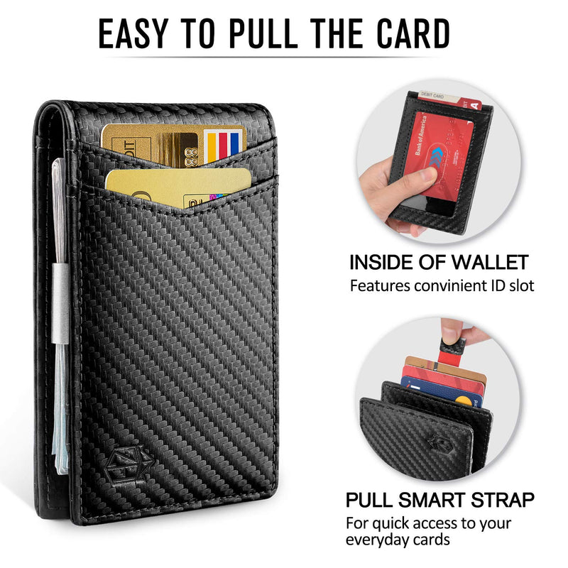 [Australia] - Zitahli Money Clip Slim Wallet-Minimalist Bifold Front Pocket Wallet for Men,Card Holder Effective RFID Blocking Black Microfiber leather 