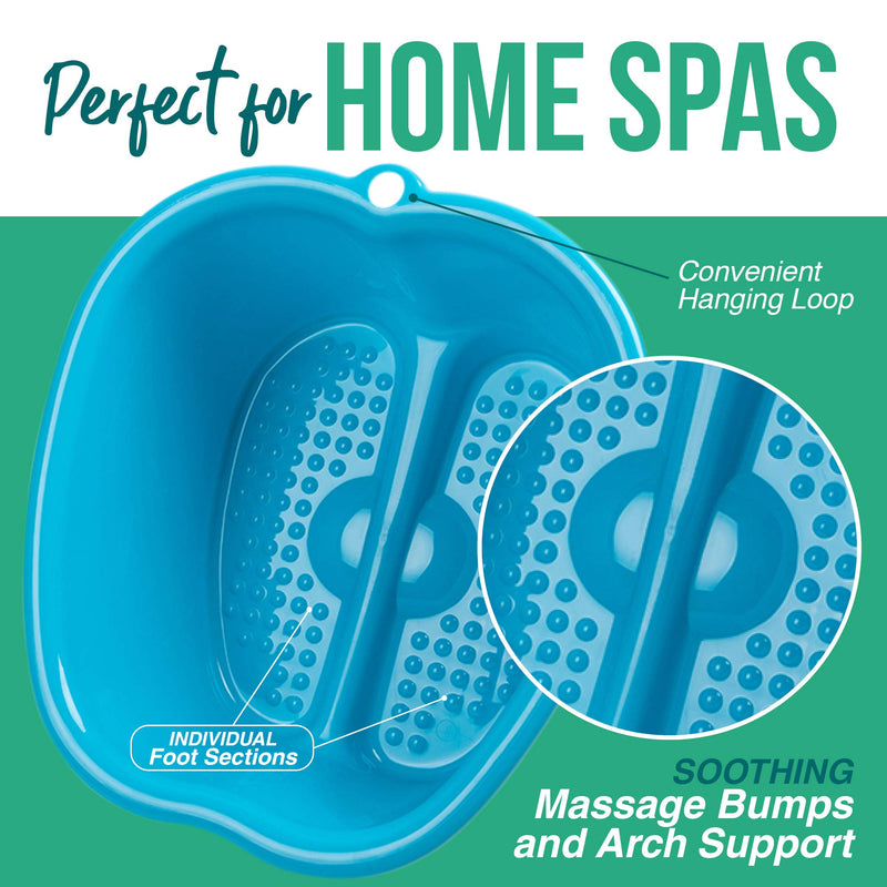 [Australia] - Foot Soaking Bath Basin – Large Size for Soaking Feet | Pedicure and Massager Tub for at Home Spa Treatment | Callus, Fungus, Dead Skin Remover, Blue 