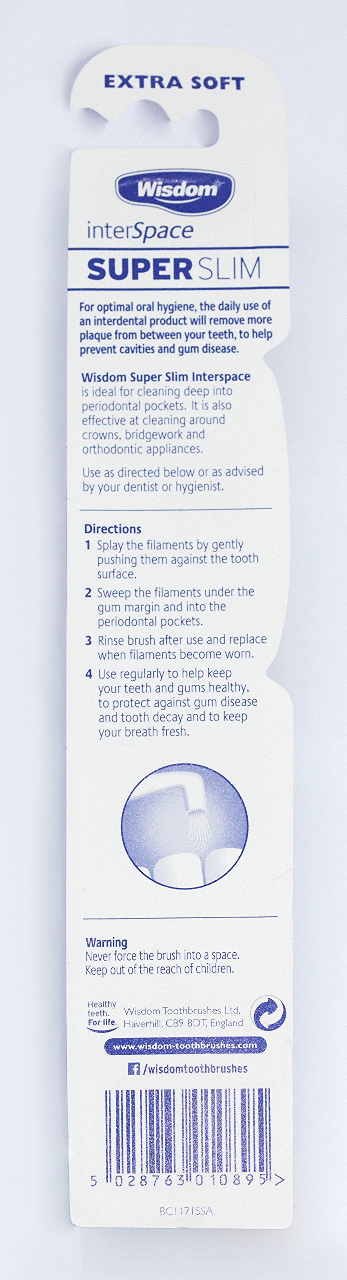 [Australia] - Wisdom Interspace Super Slim Brush, Pack of 6 6 Count (Pack of 1) 