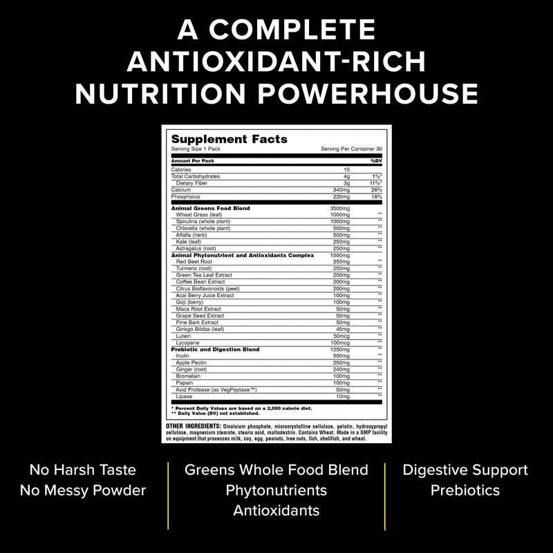 [Australia] - Animal Greens Pak Whole Food Prebiotic and Digestion Blend, 30 Count 