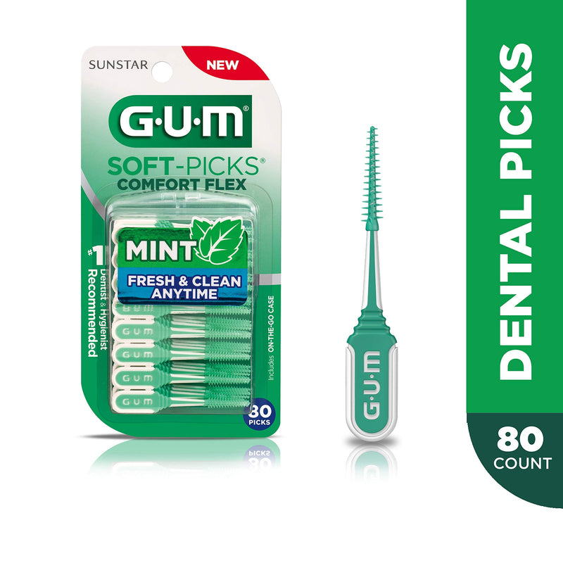 [Australia] - GUM-6705R Soft-Picks Comfort Flex Mint Dental Picks, New Invigorating Mint Flavor, 80 Count 