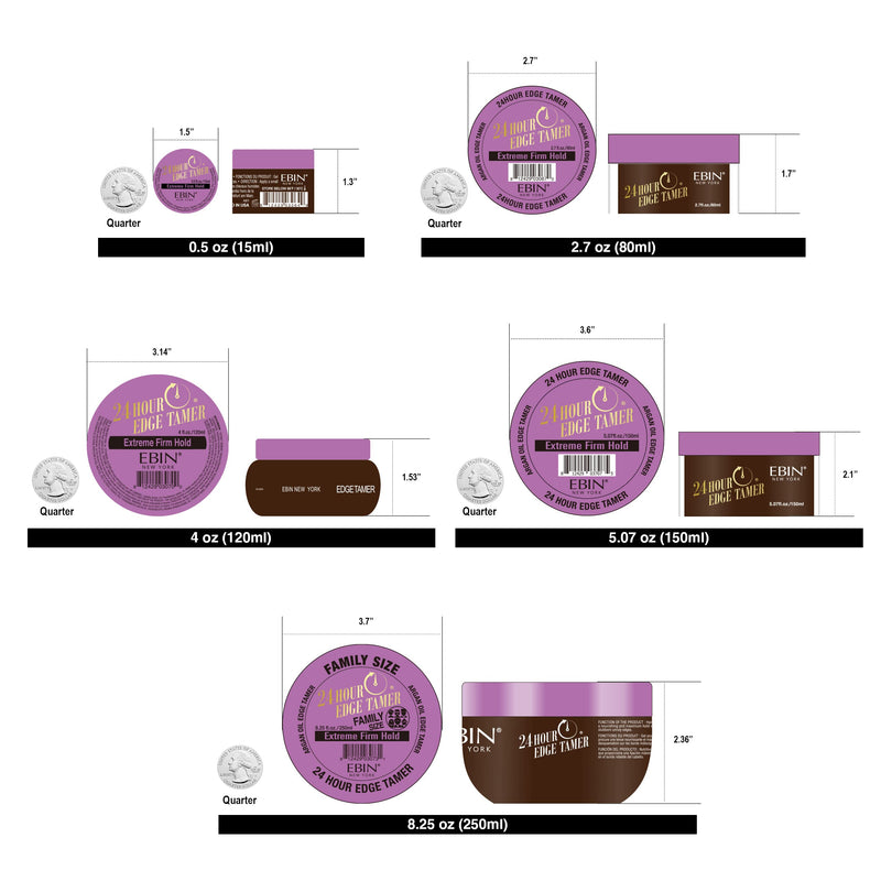[Australia] - EBIN NEW YORK 24 Hour Edge Tamer, Extreme Firm Hold, 8.25 Oz - No Flaking, No White Residue, Shine and Smooth texture with Argan Oil and Castor Oil 8.25 Ounce (Pack of 1) 