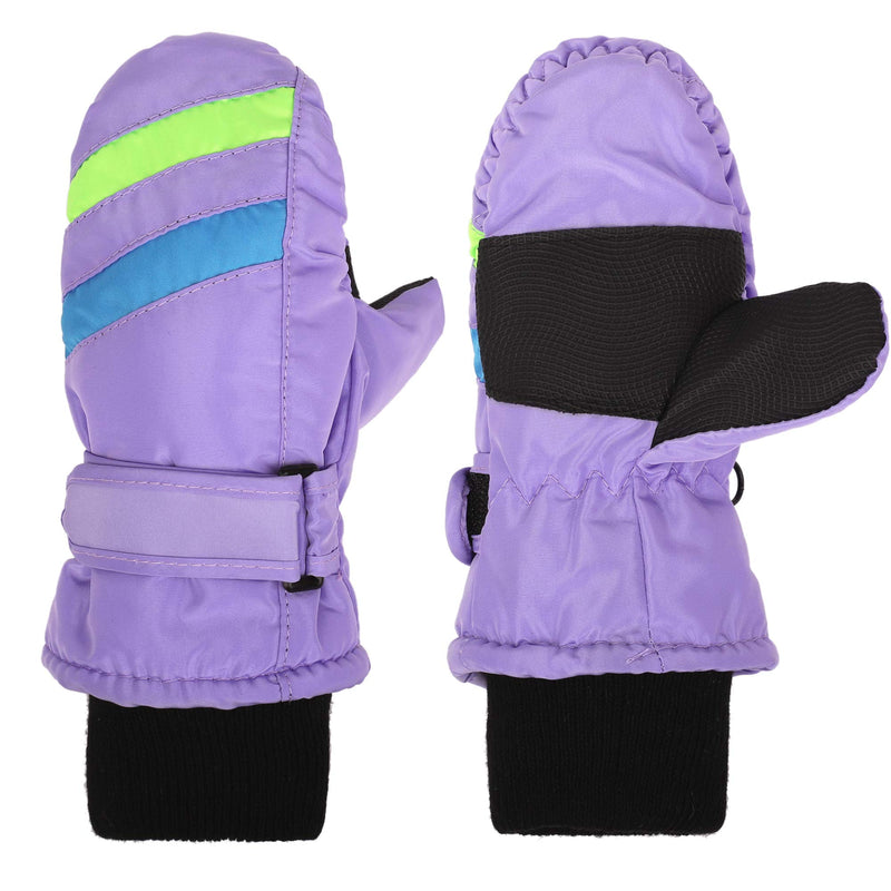 [Australia] - Kids Ski Mittens for Toddler Infant Baby Boy and Girl Thinsulate Waterproof Winter Snow Mittens 2-4 Years Lavender 