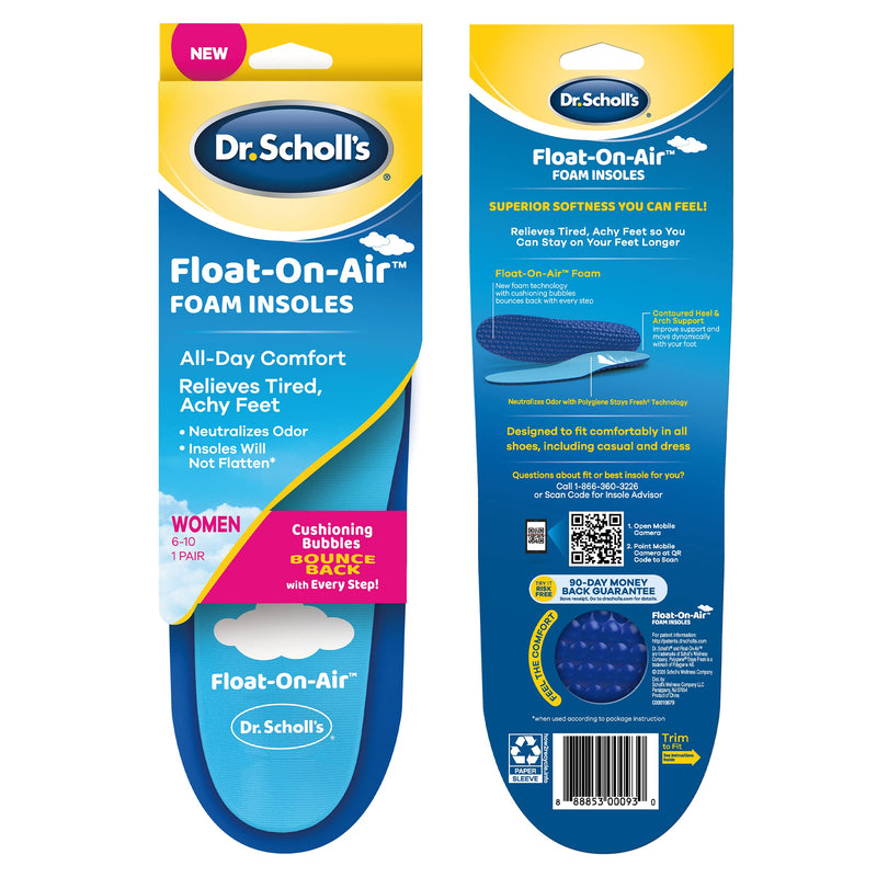 [Australia] - Dr. Scholl's Float On Air Insoles for Women Shoe Inserts That Relieve Tired Achy Feet with All Day Comfort, Women's 6-10, 1 Count 