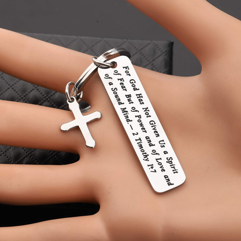 [Australia] - MAOFAED Religious Jewelry Scripture Keychain for God Has Not Given Us A Spirit of Fear 2 Timothy 1:7 Christian Jewelry Bible Verse Keychain Bible Study Gift 