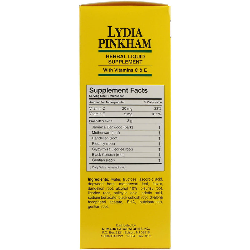 [Australia] - Lydia Pinkham Liquid Herbal Supplement for Menstruation and Menopause Support, 16 Ounce 
