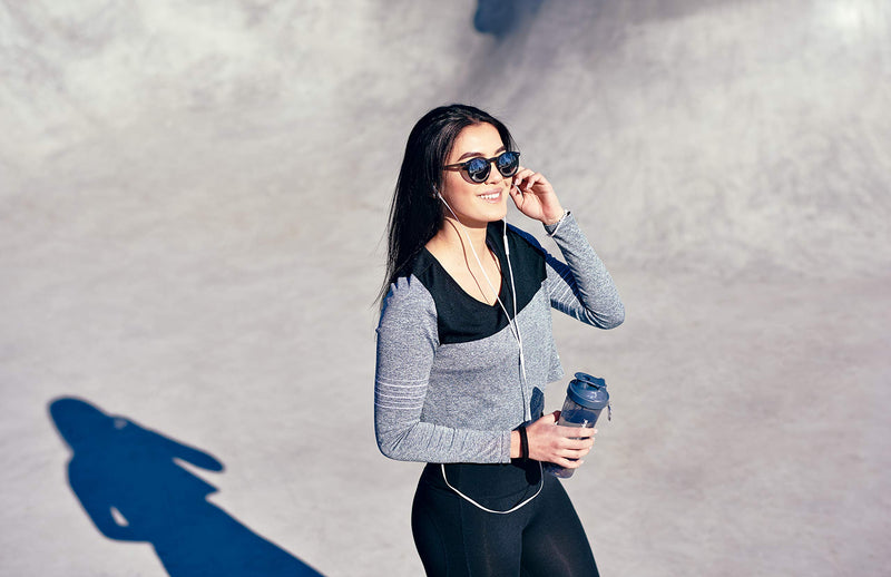 [Australia] - Smartshake Slim Protein Shaker Bottle With Storage 400ml to 500ml Leakproof BPA Free Small Protein Shake Bottles Smart Shaker Cup for Women + Men, Gunsmoke Black (Gunsmoke Black (2%)) Gunsmoke Black (2%) 