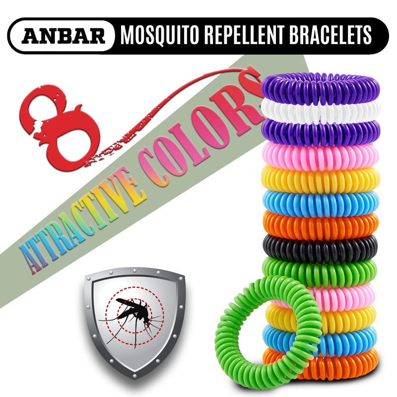 [Australia] - Anbar Mosquito Repellent Bracelets Bands for Adults and Kids, 14 Pack, All-Natural Deet-Free, Non-Toxic Protection, Stretchy Waterproof Anti-Mosquito Wristbands for Hiking and Camping 
