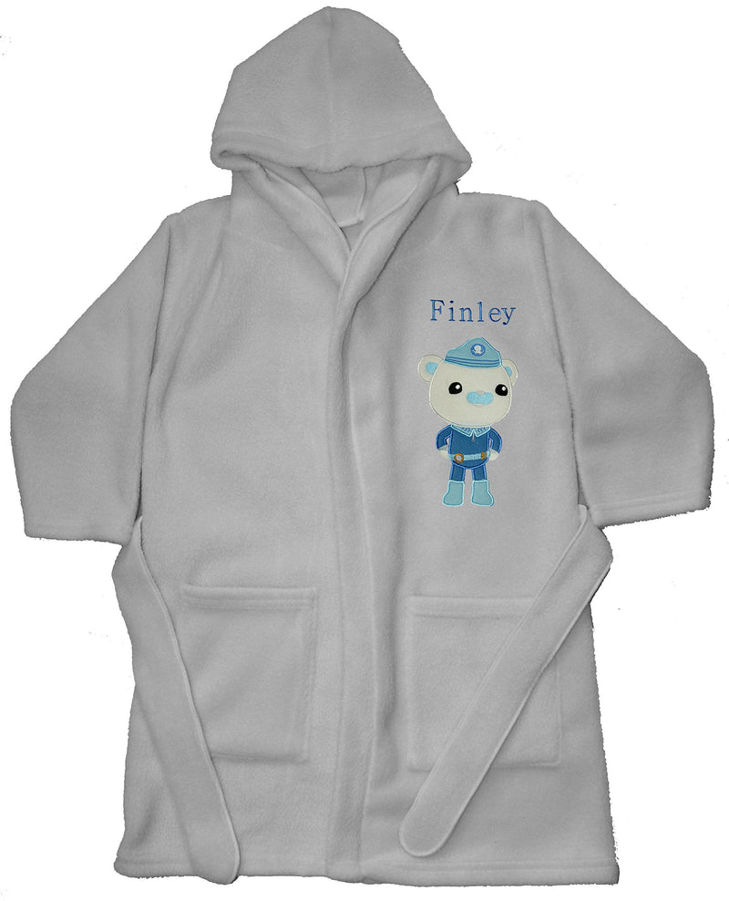 [Australia] - Boys Captain Barnacle Personalised Super Soft Fleece Dressing Gown 1-2 Years. Blue 