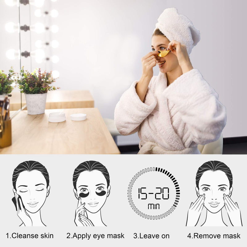 [Australia] - R.A.V 24K Glod Under Eye Collagen Patches Eye Masks with Hyaluronic Acid, Vitamins, Eye Gel Treatment Masks Anti-Aging Eye Pad for Eye Bags Dark Circles Puffiness Wrinkles Natural Extracts (30Pairs) 24K Gold (30pairs) 