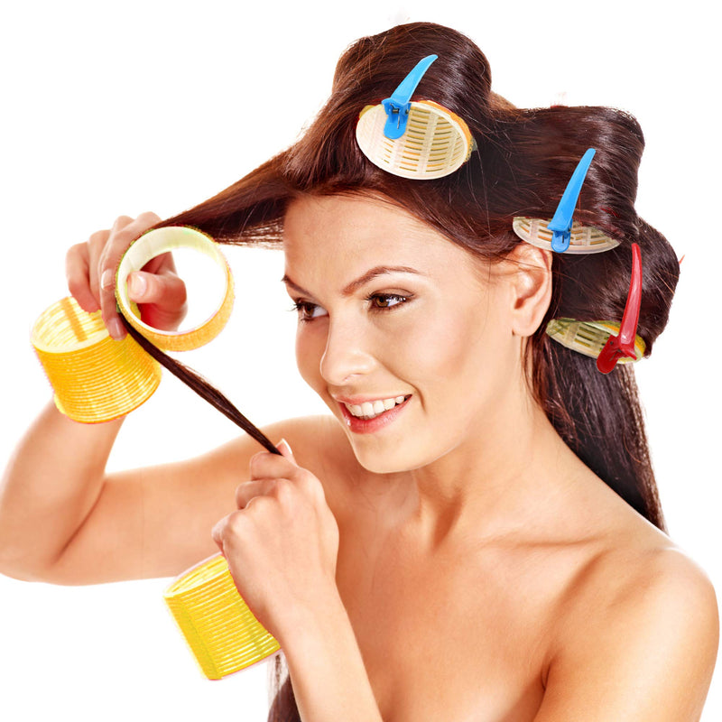 [Australia] - URATOT Jumbo Size Self Grip Hair Rollers Set 24 Rollers, 64mm and 44mm, 20 Duck Bill Clips, 2 Combs, 1 Storage Bag, Hairdo Tools for Adults and Kids 24 Count (Pack of 1) 