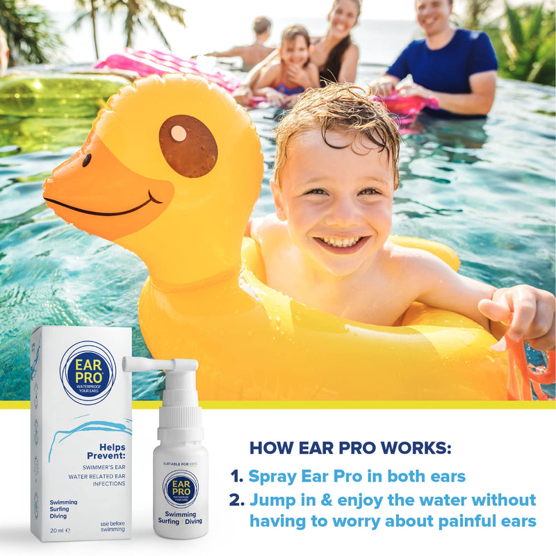 [Australia] - Ear Pro All Natural Swimmer Ear Spray for Kids and Adults - Safe and Easy to Use Ear Protection Spray Helps Prevent Trapped Water, Water Related Ear Problems, and Protect Hearing. 1 Pack - 200 Uses 1 Count (Pack of 1) 