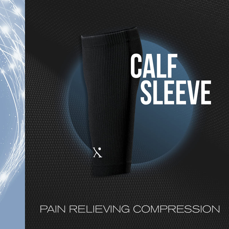 [Australia] - NUFABRX Pain Relieving Calf Compression Sleeve for Men & Women | Leg Compression Sleeves for Running | All Day Relief Against Shin Splints Tendonitis and Calf Cramps| One Size Fits All 