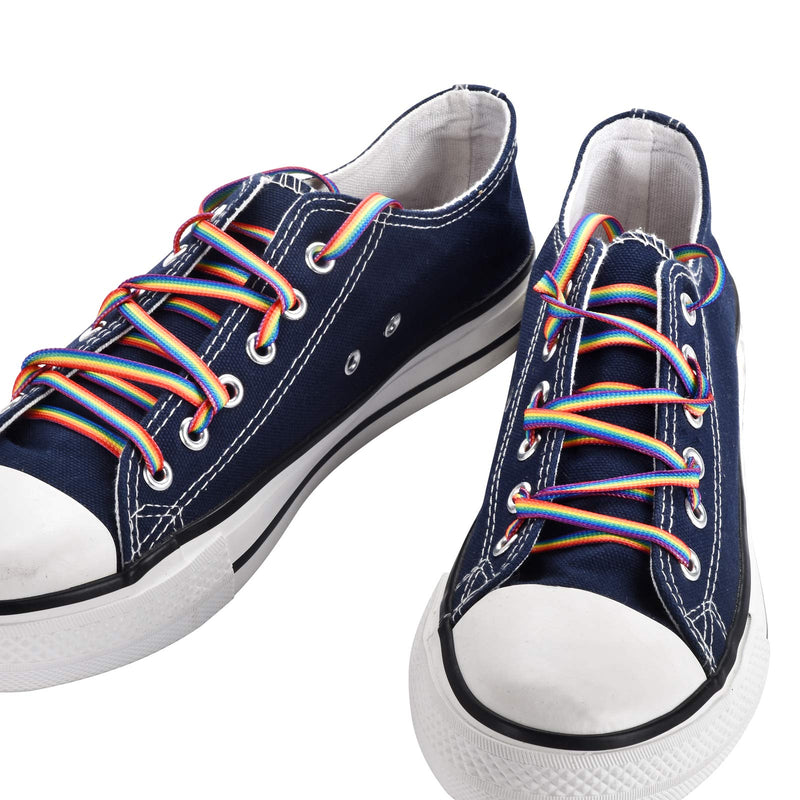 [Australia] - Rainbow Striped Shoe Laces, LGBTO laces, Brightly Colored for Sneakers and Cavans 47" 