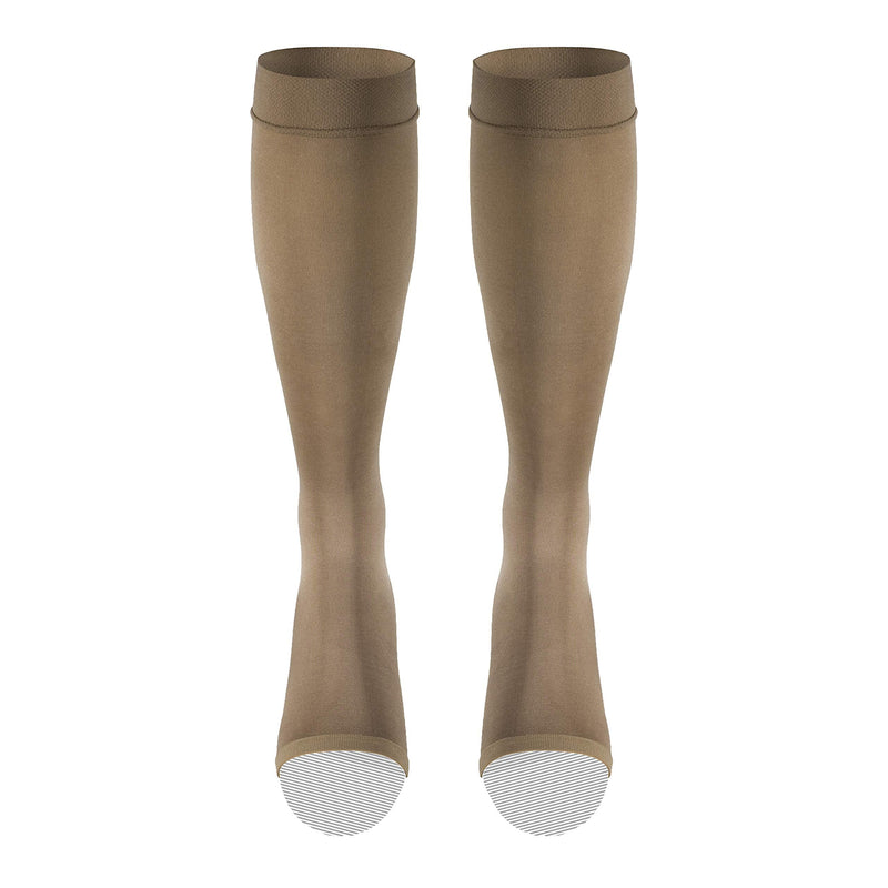 [Australia] - Truform Women's Compression Stockings, 20-30 mmHg, Knee High Length, Open Toe, Opaque, Beige, Medium Beige (Open Toe) Medium (1 Pair) Open Toe 20-30 mmHg 