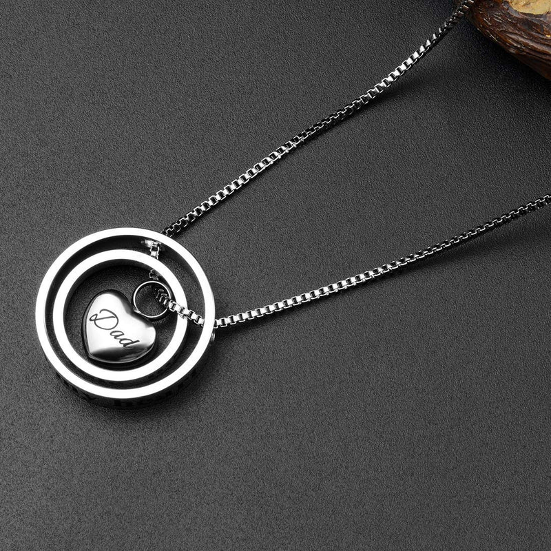 [Australia] - IMEIM Cremation Necklace Urn Jewelry for Ashes Keepsake Urn Pendant Carved Rings with Heart ❤ Aunt 