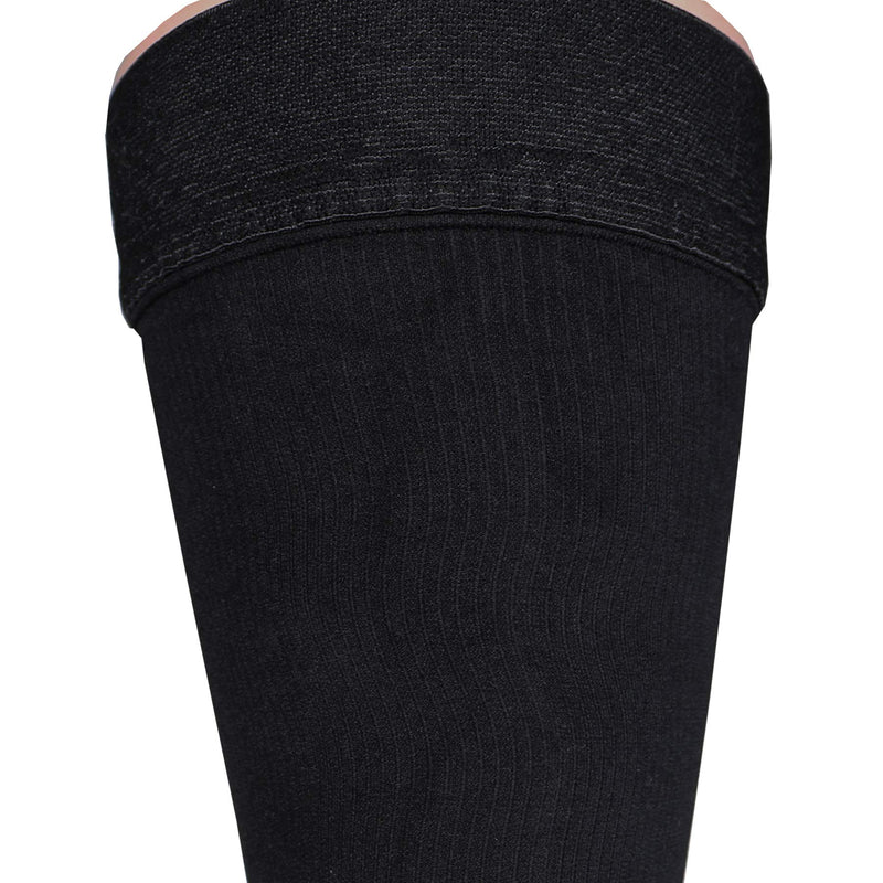 [Australia] - Truform Compression Socks, 20-30 mmHg, Men's Dress Socks, Thigh High Over Knee Length, Black, Large Large (1 Pair) 