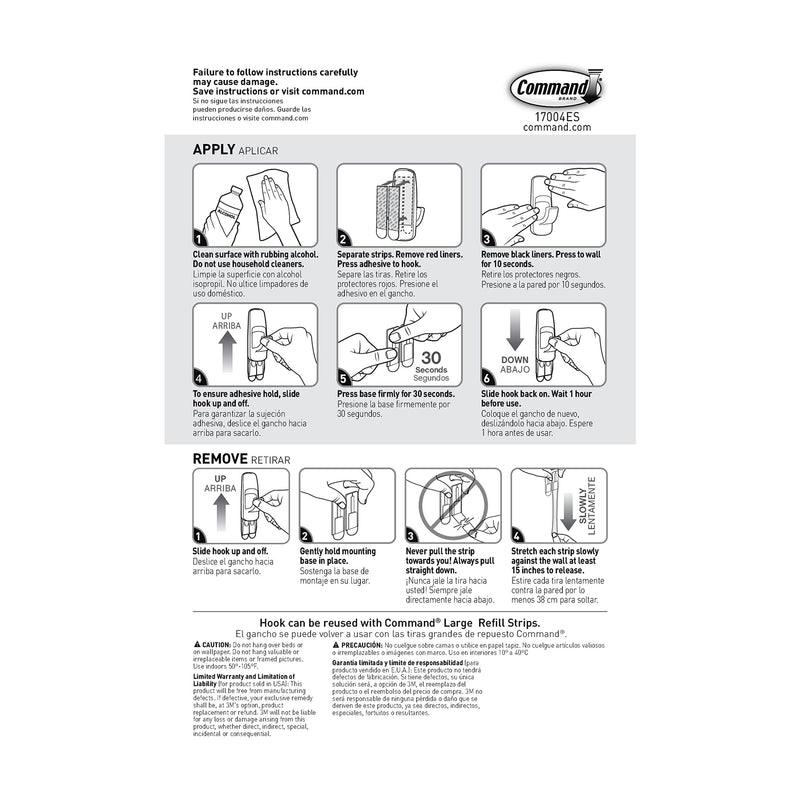 [Australia] - Command Jumbo Utility Hook, White, 1-Hook, 4-Strips, Organize Damage-Free 1 Hook 