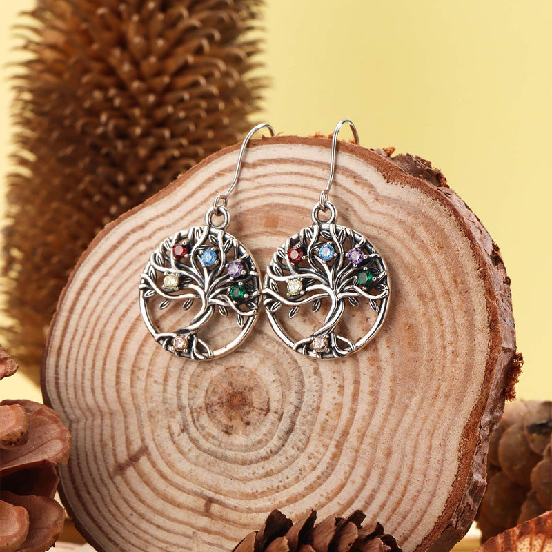 [Australia] - Tree of Life Earrings for Women, 925 Sterling Silver Earrings Cubic Zirconia Jewellery Original Design Symbolizing Luck and Renewal, Allergy Free, Gifts for Mum/Girlfriend/Wife/Daughter 