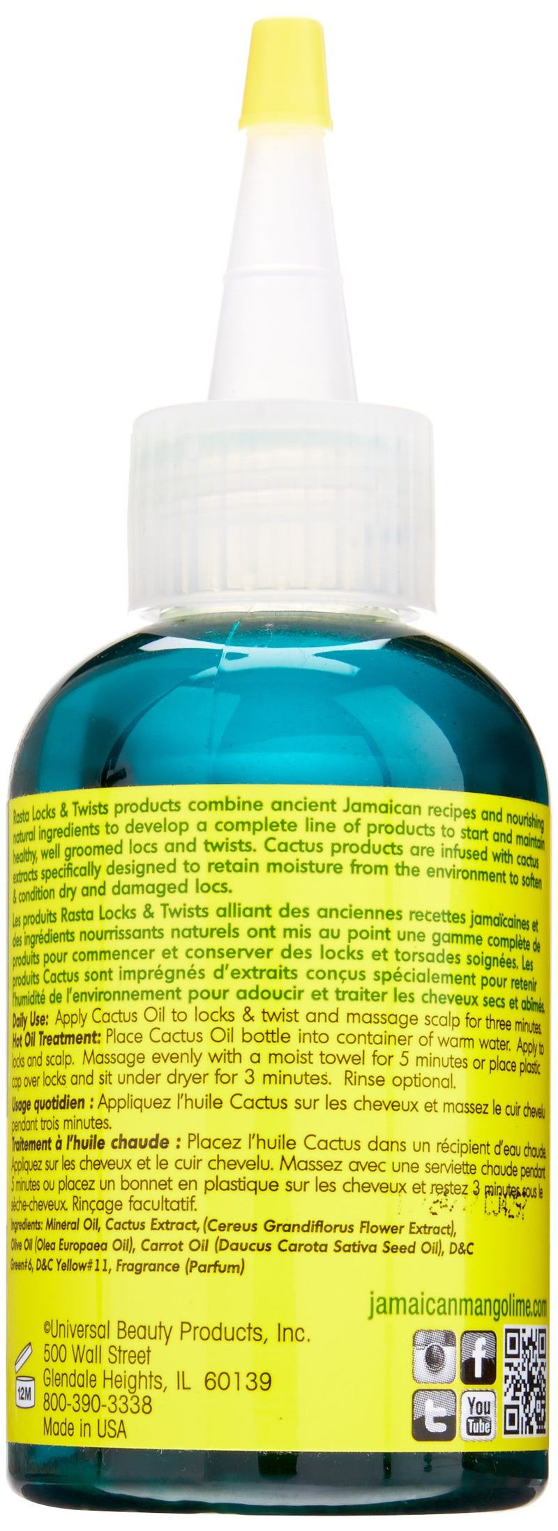[Australia] - Jamaican Mango & Lime Cactus Oil for Hair, 4 Oz 