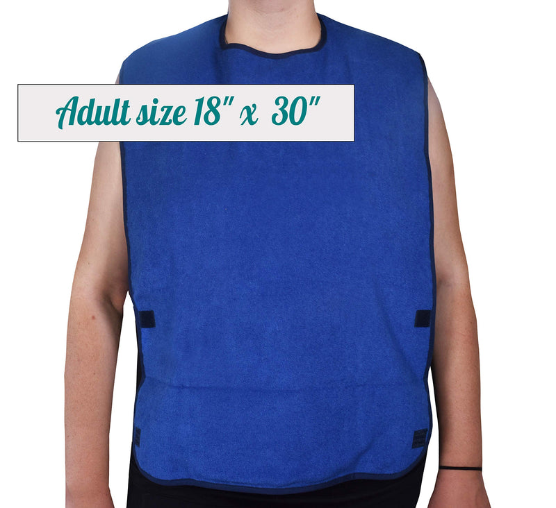 [Australia] - 2 Pack Adult Bibs - Reusable and Washable Cotton Terry Cloth Aprons for Elderly, Seniors and Disabled 