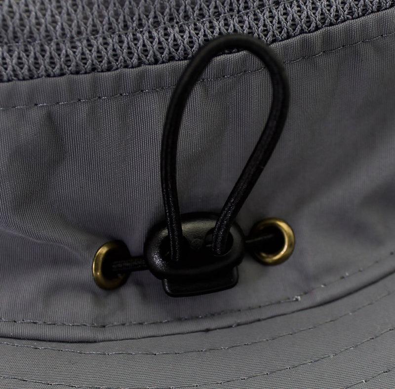 [Australia] - Home Prefer Men's Sun Hat UPF 50+ Wide Brim Bucket Hat Windproof Fishing Hats Dark Gray 