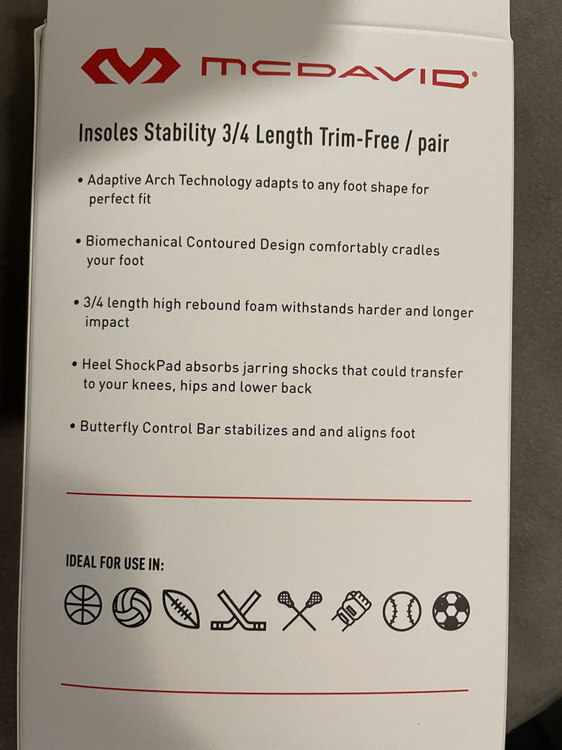 [Australia] - McDavid Trim Free Stability Insole Blue Small 