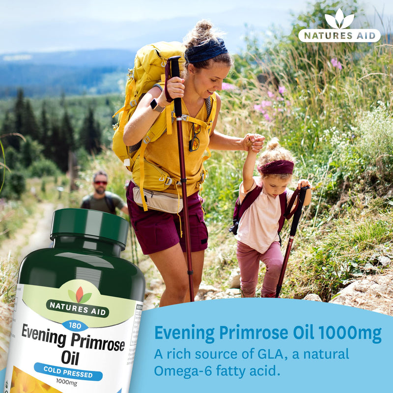 [Australia] - Natures Aid Evening Primrose Oil 1000 mg, Cold Pressed, Omega-6 GLA, 180 Softgel Capsules 