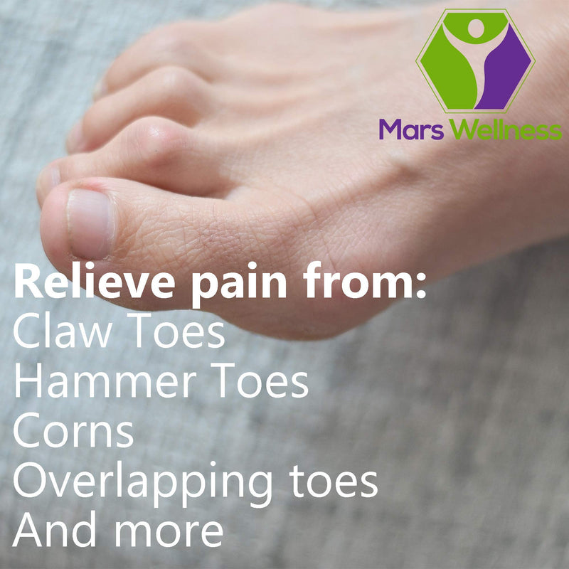 [Australia] - Mars Wellness Gel Toe Separators 2 Pair - 3 Loop Crest Toe Straightener - Gel Spacer for Hammertoe, Overlapping, Mallet Toe, Claw Toe 2 Pairs 