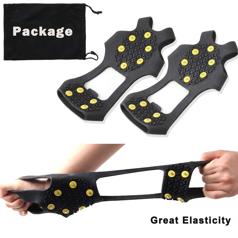 [Australia] - Shaddock Fishing Ice Cleats for Shoes Boots, Ice Cleats Snow Ice Cleats Over Shoe Boots Anti Slip Traction Cleat 10 Studs Crampons Slip-on Stretch Footwear for Men Women Medium(3-5 men/5-7 women) 