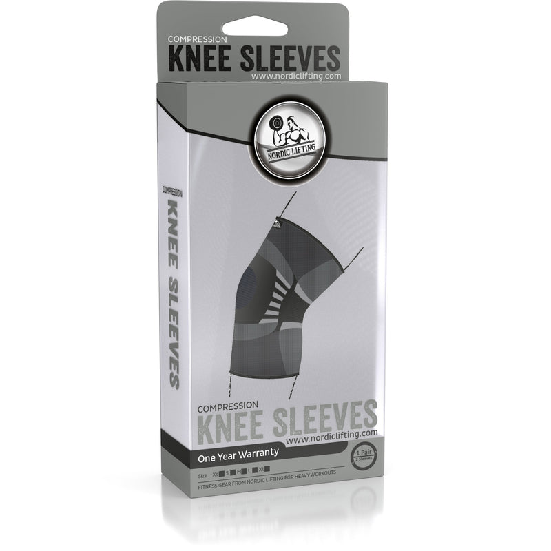 [Australia] - Knee Compression Sleeves (1 Pair) - Support for Arthritis Prevention & Recovery Large Grey 