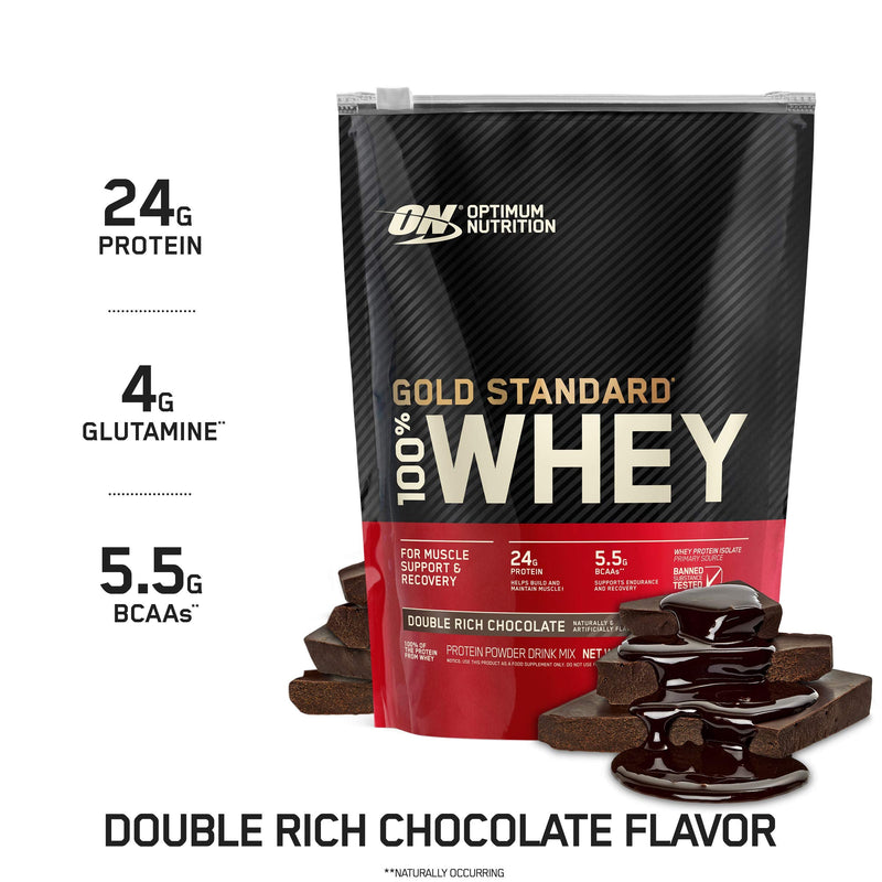 [Australia] - Optimum Nutrition Gold Standard 100% Whey Protein Powder, Double Rich Chocolate (1 lb.), Package may vary 