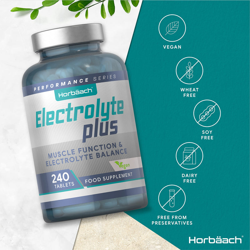 [Australia] - Electrolytes Tablets | 240 Vegan Tablets | High in Calcium, Magnesium, Potassium & More! | Keto Diet Friendly | by Horbaach 