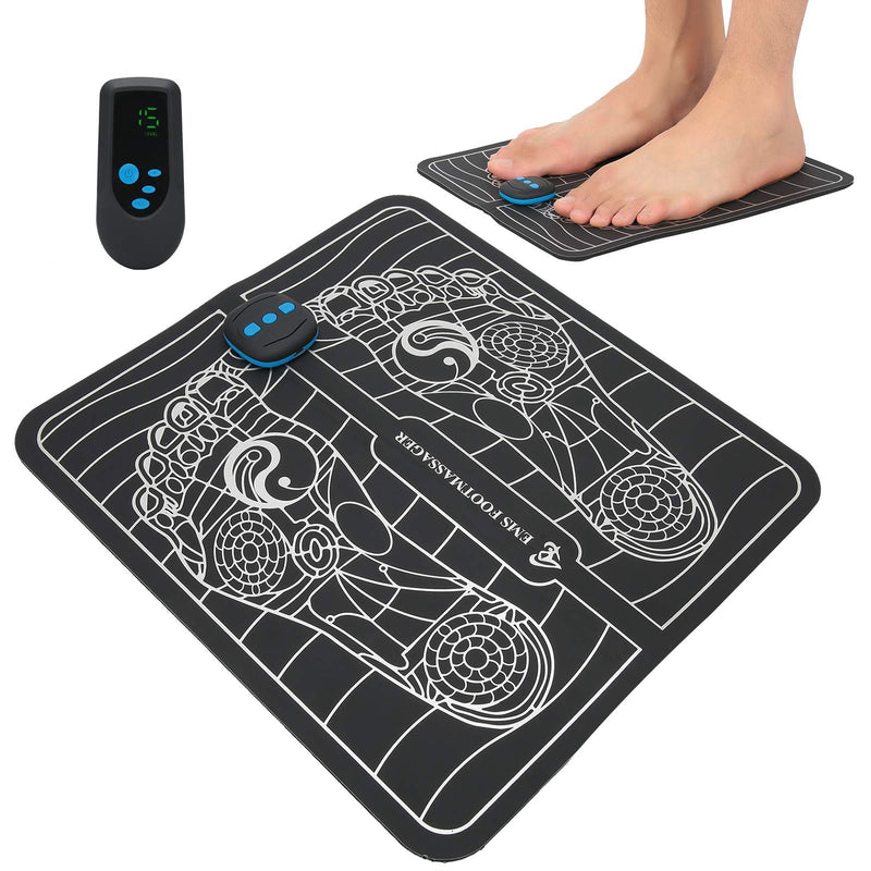 [Australia] - Electric Foot Stimulator Massager Folding Portable Electric Massage Mat Full Automatic Foot Circulation Massager Acupuncture Shaping Leg Cushion for Men Women 