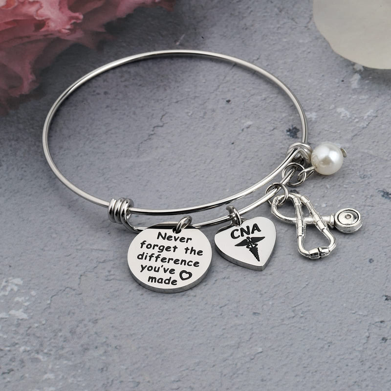 [Australia] - WSNANG CNA Bracelet Certified Nursing Assistant Gift Nursing School Graduation Gift Never Forget The Difference You've Made Bracelet CNA Difference BR 