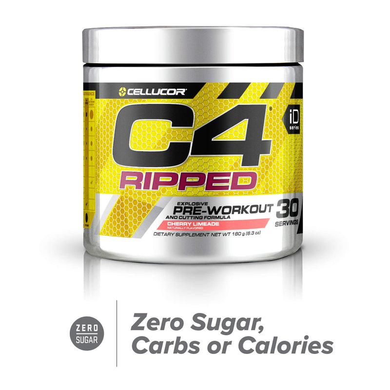 [Australia] - C4 Ripped Pre Workout Powder Cherry Limeade | Creatine Free + Sugar Free Preworkout Energy Supplement for Men & Women | 150mg Caffeine + Beta Alanine + Weight Loss | 30 Servings 30 Servings (Pack of 1) 