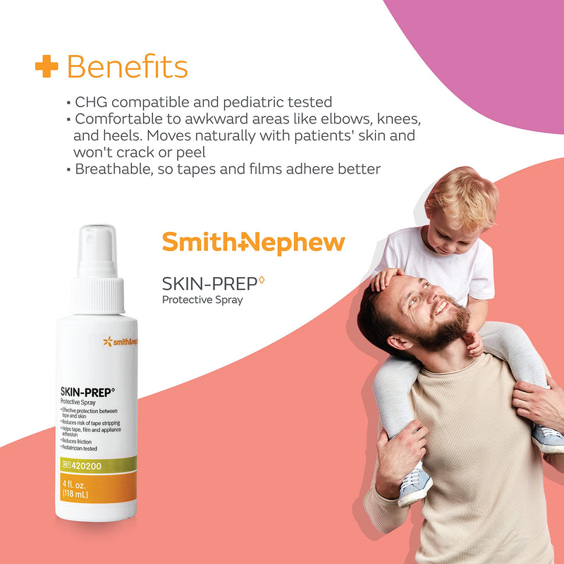 [Australia] - Smith & Nephew SKIN-PREP Spray, Protective Dressing Spray, Skin Barrier Film, Contains Alcohol, 4 Ounces 