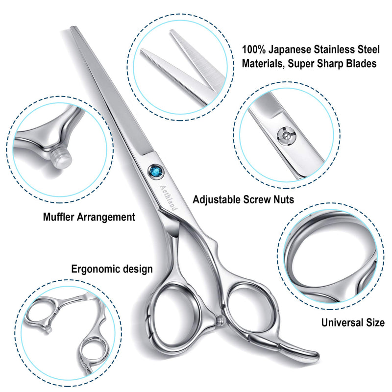 [Australia] - Hair Cutting Scissors Kit, Aethland Professional Barber Hairdressing Scissors Set ( Trimming Shaping Grooming Thinning Shears) for Men Women Pets Home Salon Barber Haircut, 6.5" Japanese 9CR SS 